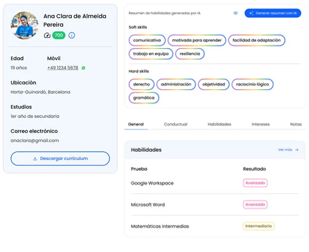 Plataforma para la contratación de trabajadores en Espana